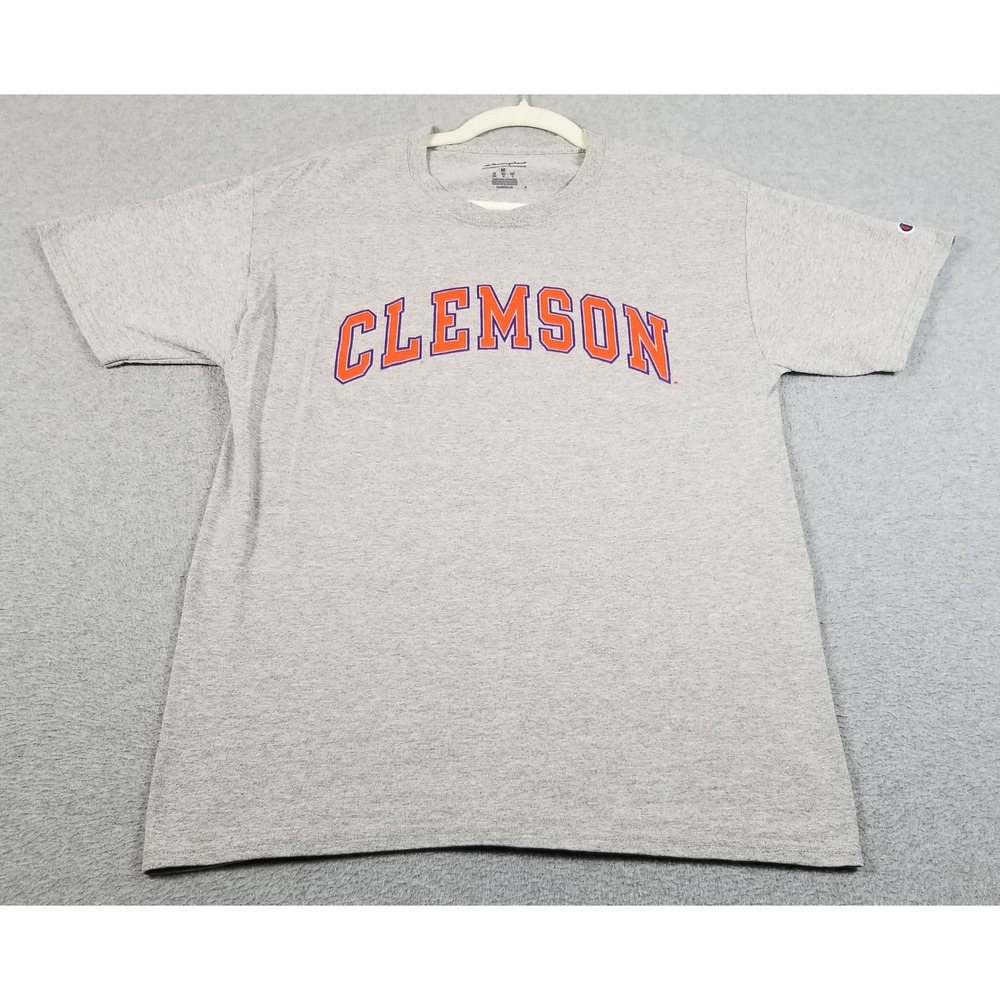 Champion Clemson T-Shirt Men M Medium Gray NCAA Tigers Graphic Short Sleeve Tee - Picture 1 of 7